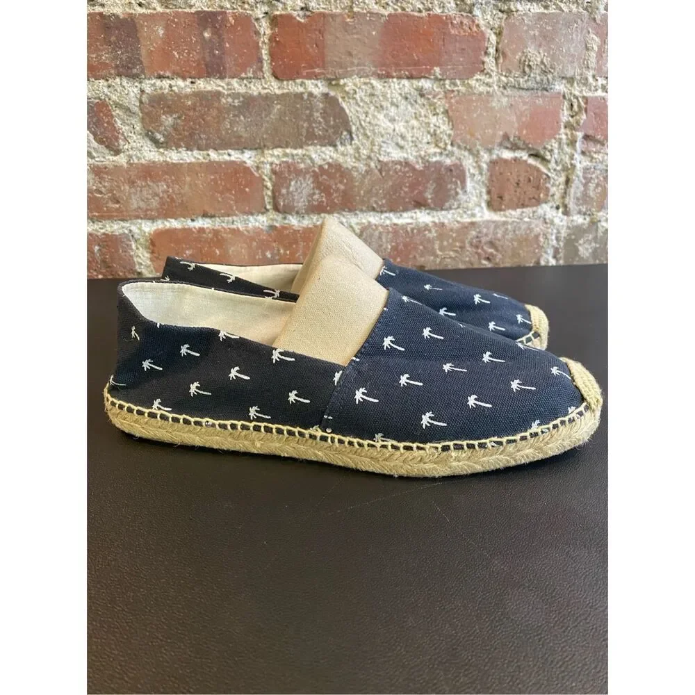 Sam Edelman Navy Palm Tree Espadrille Sandal Flats Size 8